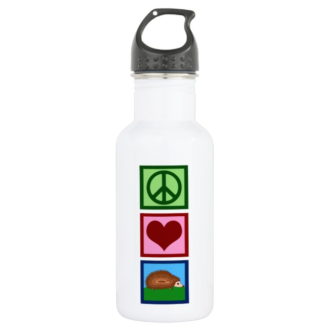 Peace Love Hedgehogs 532 Ml Water Bottle (Front)
