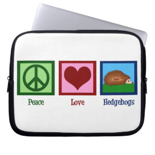 Peace Love Hedgehogs Laptop Sleeve