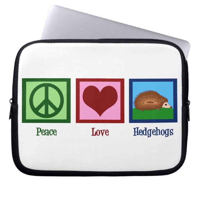 Peace Love Hedgehogs Laptop Sleeve (Front)
