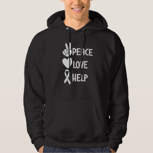 Peace Love Help Mental Health Awareness   Hoodie