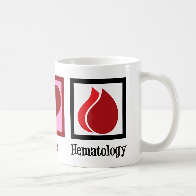 Peace Love Hematology Coffee Mug (Right)
