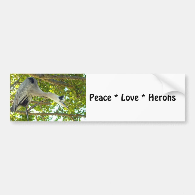 Peace Love Herons Bumper Sticker (Front)