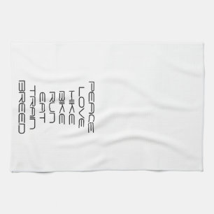 Peace, love, hike, bike, run, eat, train, breed tea towel