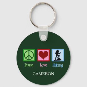 Peace Love Hiking Key Ring