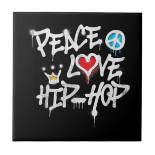Peace Love Hip Hop Dancing Ceramic Tile