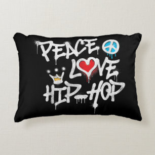 Peace Love Hip Hop Dancing Decorative Cushion