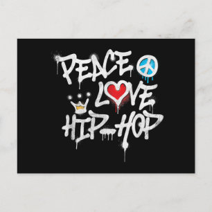 Peace Love Hip Hop Dancing Holiday Postcard