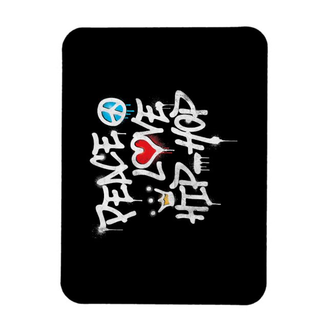 Peace Love Hip Hop Dancing Magnet (Vertical)