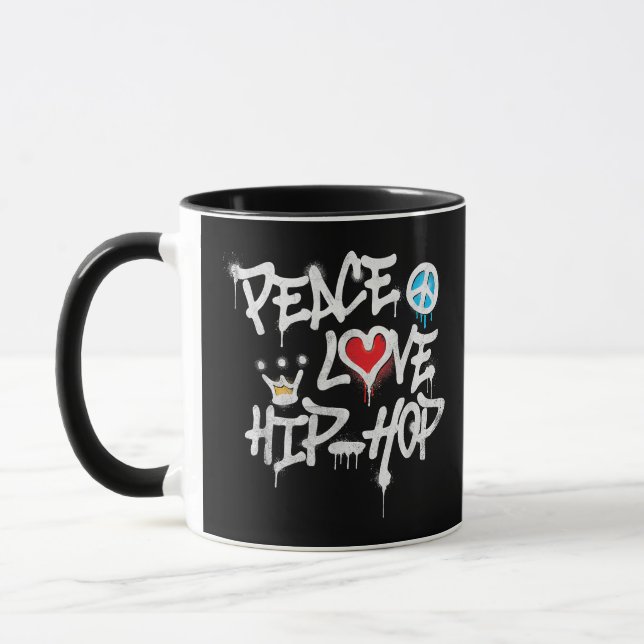 Peace Love Hip Hop Dancing Mug (Left)