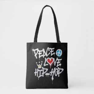 Peace Love Hip Hop Dancing Tote Bag