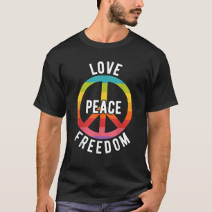 Peace Love Hippie Costume Tie Die 60s 70s Yoga Out T-Shirt