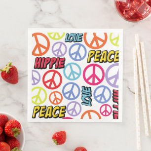 Peace love hippie napkin