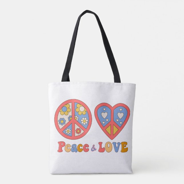 PEACE & LOVE HIPPIE TOTE BAG (Back)