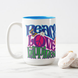 Peace Love Hippieness 15oz Two-Tone Coffee Mug