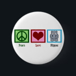 Peace Love Hippos 6 Cm Round Badge<br><div class="desc">Cute hippo gift featuring a pretty green peace sign,  heart,  and an adorable cartoon hippopotamus.</div>