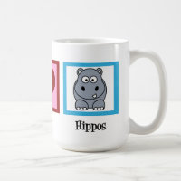Peace Love Hippos Cute Hippo