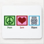 Peace Love Hippos Mouse Pad<br><div class="desc">Cute hippo gift.</div>