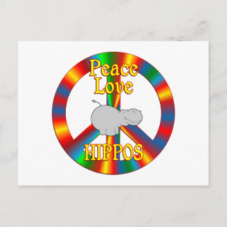 Peace Love Hippos Postcard