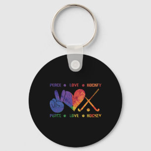 Peace Love Hockey (1) Key Ring