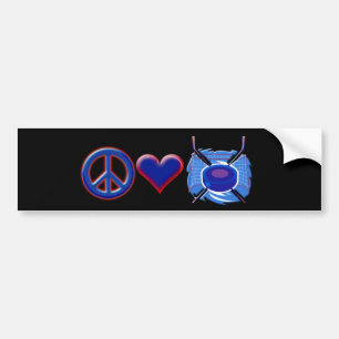 Peace ~ Love ~ Hockey Bumper Sticker