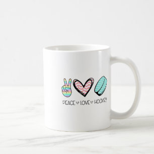 Peace Love Hockey Cute Design For Women Teen Girls Coffee Mug
