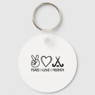 Peace Love Hockey  Key Ring