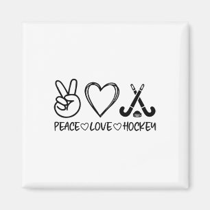 Peace Love Hockey Magnet