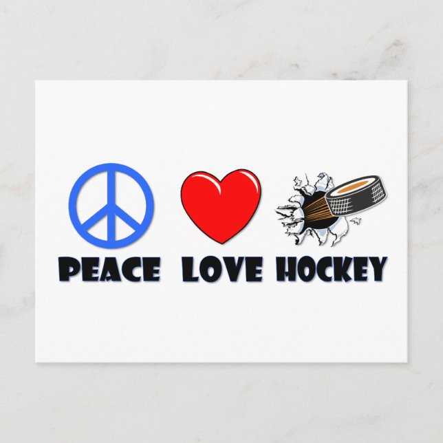 Peace Love Hockey Postcard (Front)
