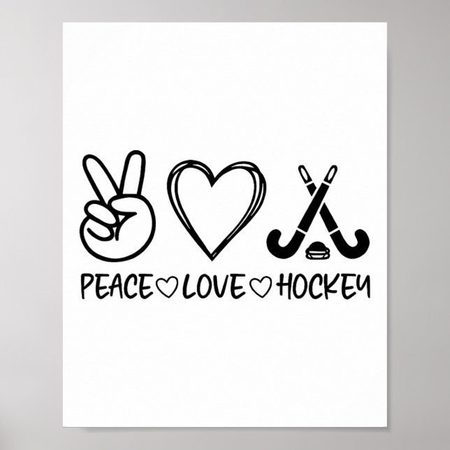 Peace Love Hockey  Poster (Front)