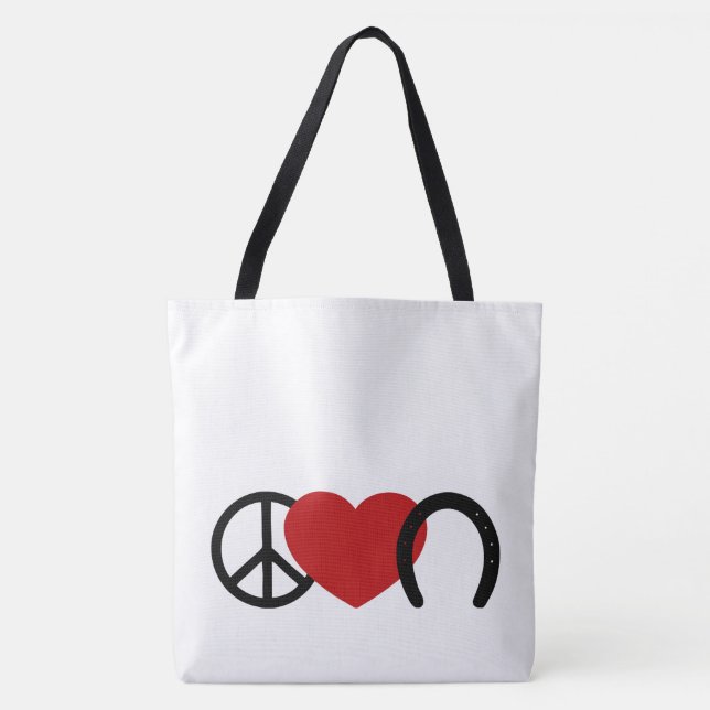 Peace-Love-Hoof Tote Bag (Front)