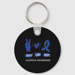 Peace Love Hope Alopecia Awareness Areata Ribbon S Key Ring