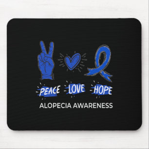 Peace Love Hope Alopecia Awareness Areata Ribbon S Mouse Pad