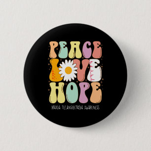 Peace Love Hope Ataxia Telangiectasia Awareness Gi 6 Cm Round Badge