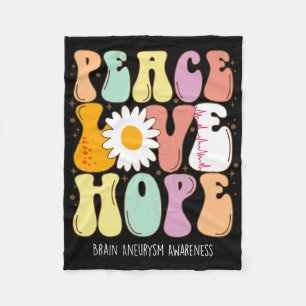 Peace Love Hope Brain Aneurysm Awareness Gift Fleece Blanket