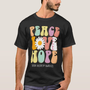 Peace Love Hope Brain Aneurysm Awareness Gift T-Shirt