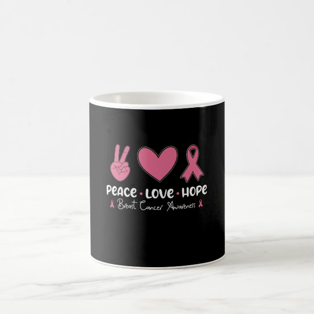 Peace Love Hope Breast Cancer Awareness Survivor Coffee Mug (Center)