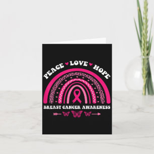 Peace Love Hope Breast Cancer Rainbow Emotional Pi Card