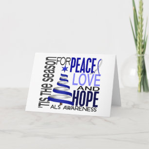 Peace Love Hope Christmas Holiday ALS Card