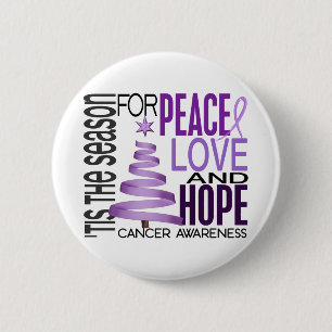 Peace Love Hope Christmas Holiday Cancer 6 Cm Round Badge