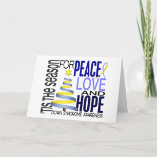 Peace Love Hope Christmas Holiday Down Syndrome Card