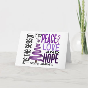 Peace Love Hope Christmas Holiday Epilepsy Card