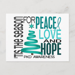 Peace Love Hope Christmas Holiday PKD Postcard