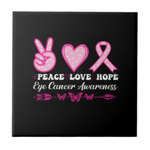 peace love hope eye breast cancer awareness ceramic tile