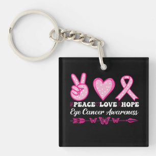 peace love hope eye breast cancer awareness key ring