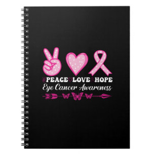 peace love hope eye breast cancer awareness notebook
