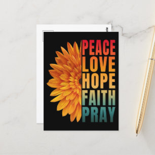 Peace Love Hope Faith Pray Postcard