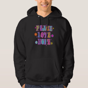 Peace Love Hope Flower Power Hippie Floral Y2k Aes Hoodie