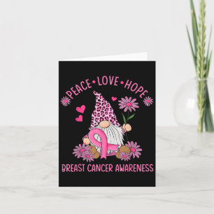 Peace Love Hope Gnome Leopard Breast Cancer Awaren Card