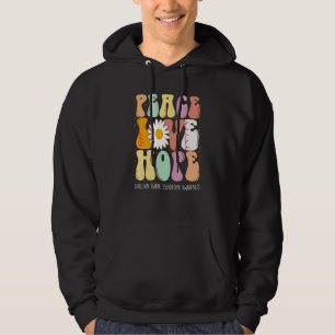 Peace Love Hope Guillain Barre Syndrome GBS Awaren Hoodie