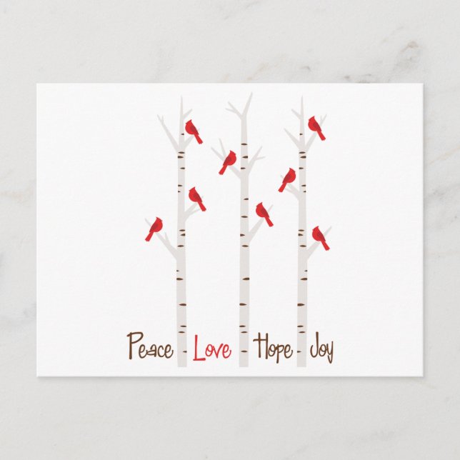 Peace Love Hope Joy Postcard (Front)